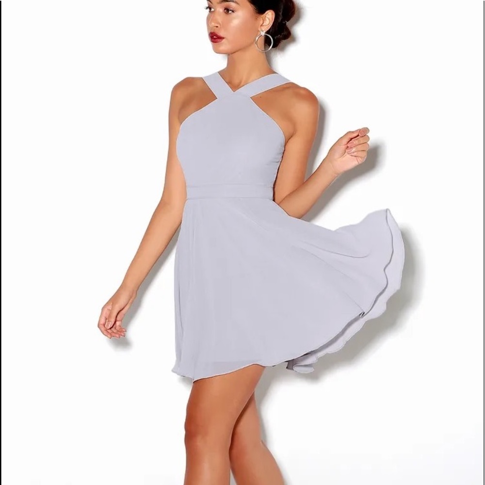 Lulus Grey Skater Dress